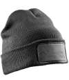 RC927X Result Recycled Double Knit Printers Beanie Grey colour image